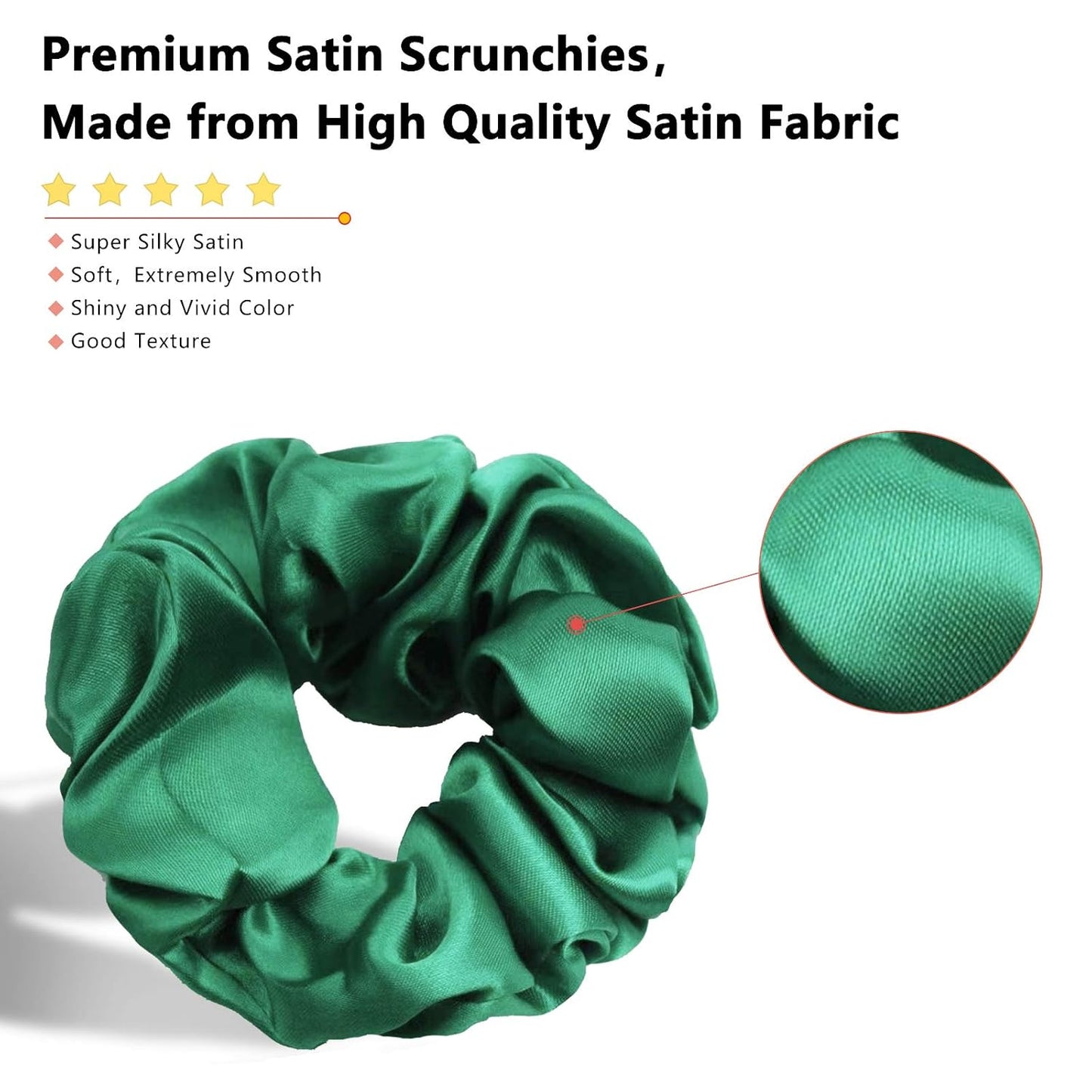 Azure's Satin Silk Hair Scrunchies