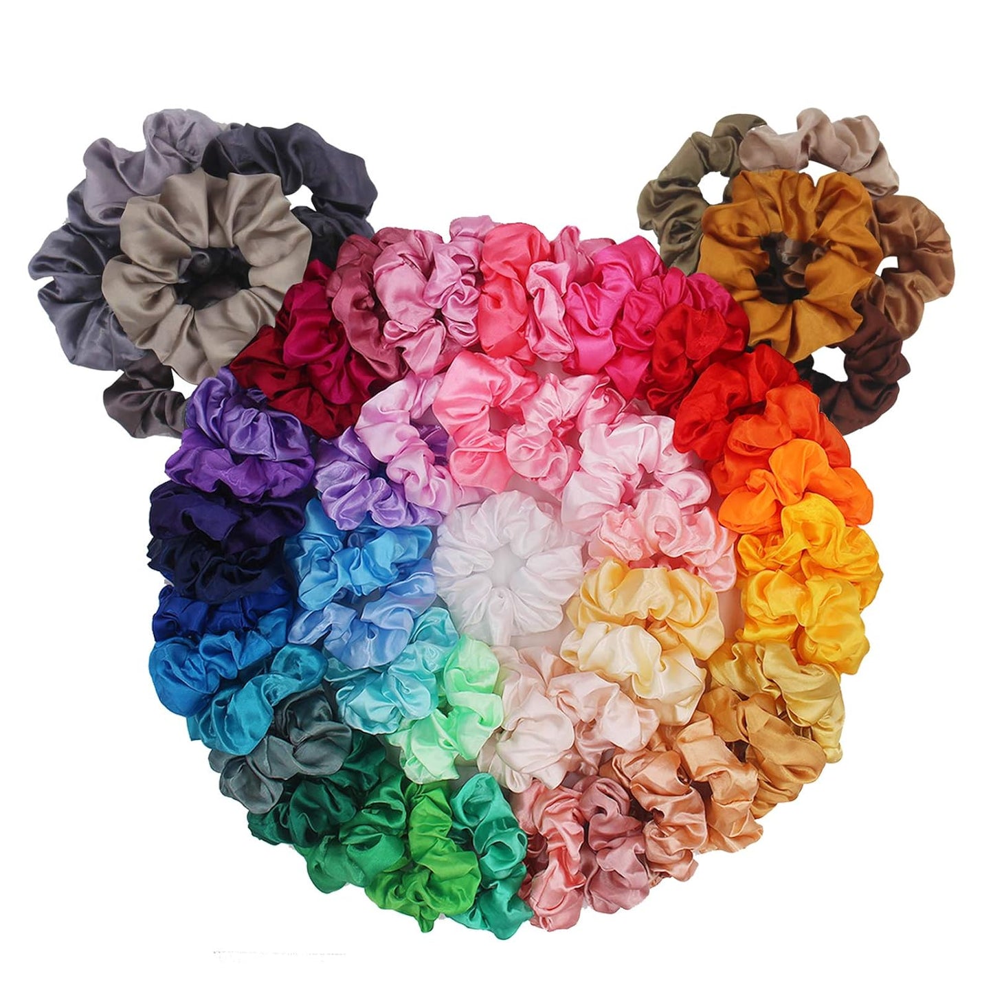 Azure's Satin Silk Hair Scrunchies