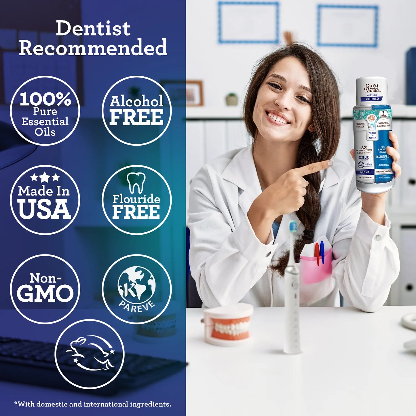 GuruNanda Dual Barrel Oxyburst Whitening Mouthwash