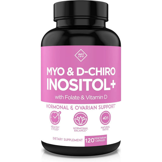 Optify Myo-Inositol & D-Chiro Inositol Supplement for Women – 40:1 Ratio Plus Folate and Vitamin D