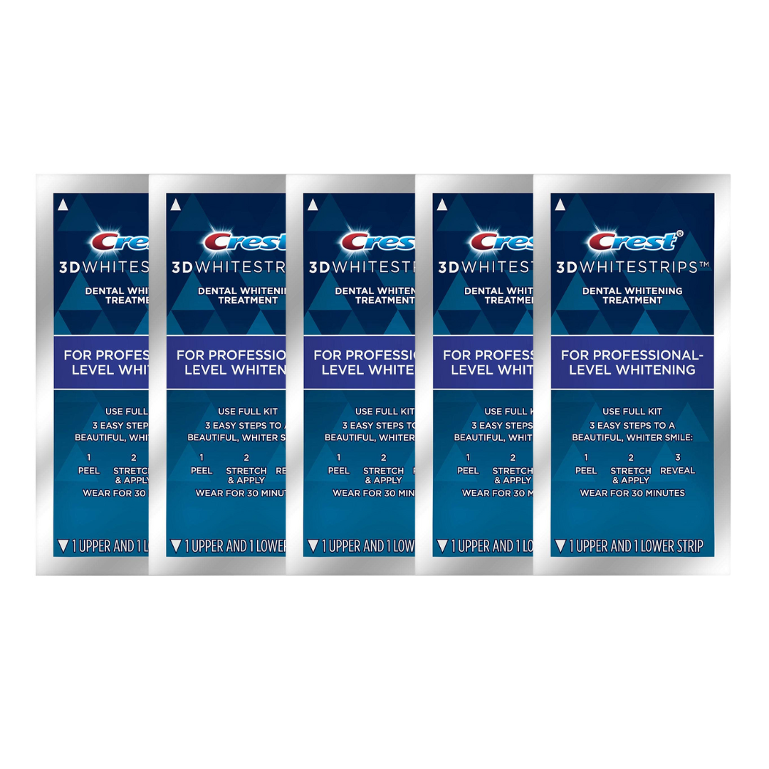 Crest 3D Whitestrips Professional Effects Teeth Whitening Strip Set, 5 Treatments