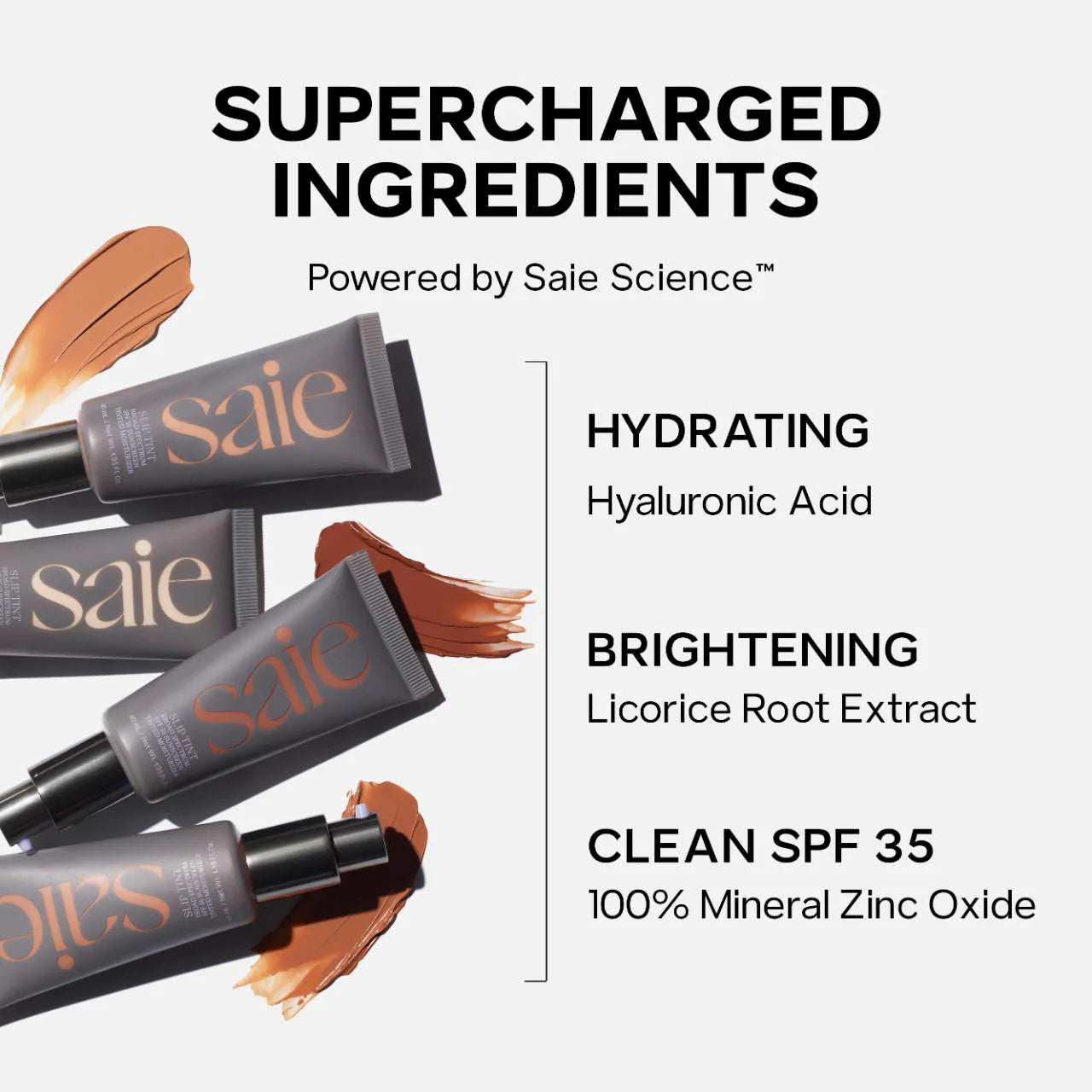 Saie Slip Tint – Lightweight Tinted Moisturizer with Mineral Zinc SPF 35 and Hyaluronic Acid