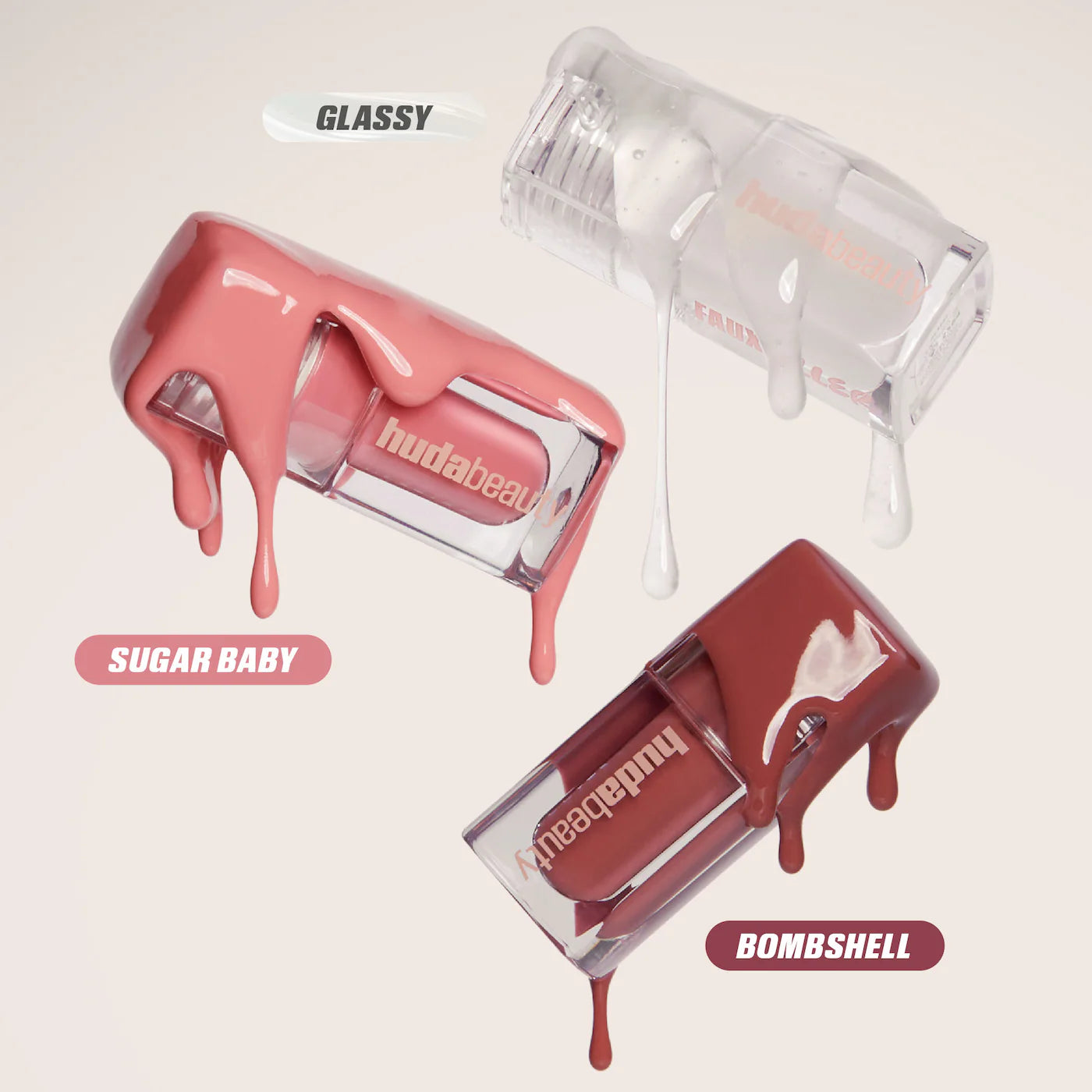 Huda Beauty Mini Faux Filler Shiny Non-Sticky Lip Gloss