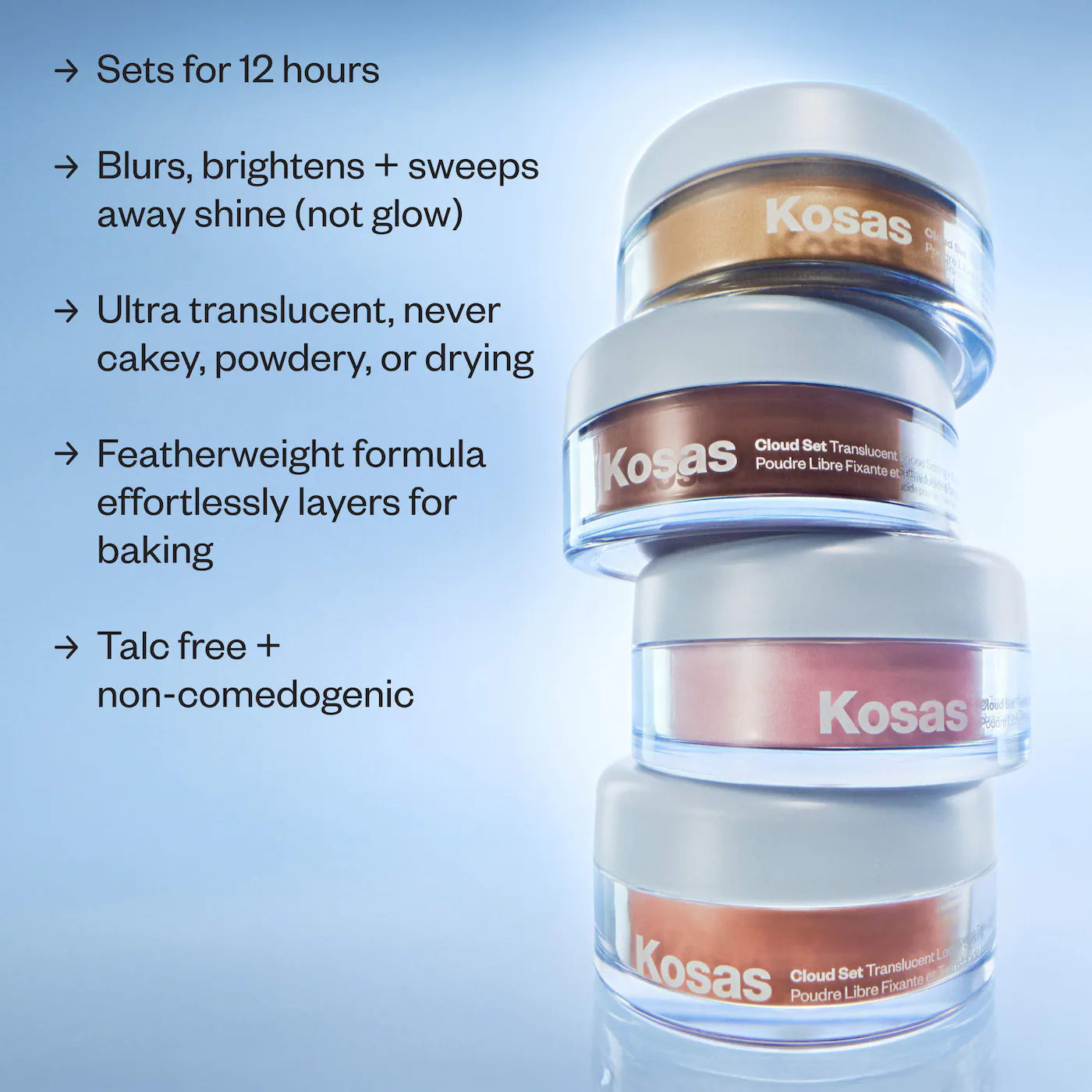 Kosas  Mini Cloud Set Loose Translucent Talc-Free Setting + Blurring Powder