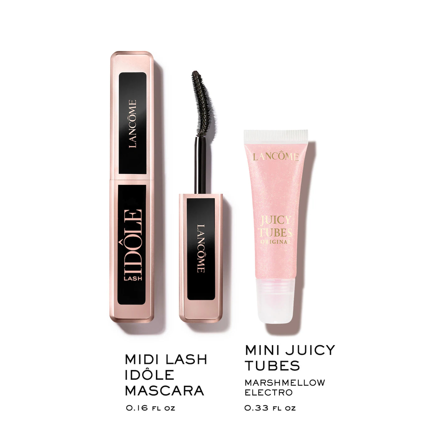 Lancome Mini Juicy Tubes Lip Gloss and Travel Size Lash Idôle Mascara Duo