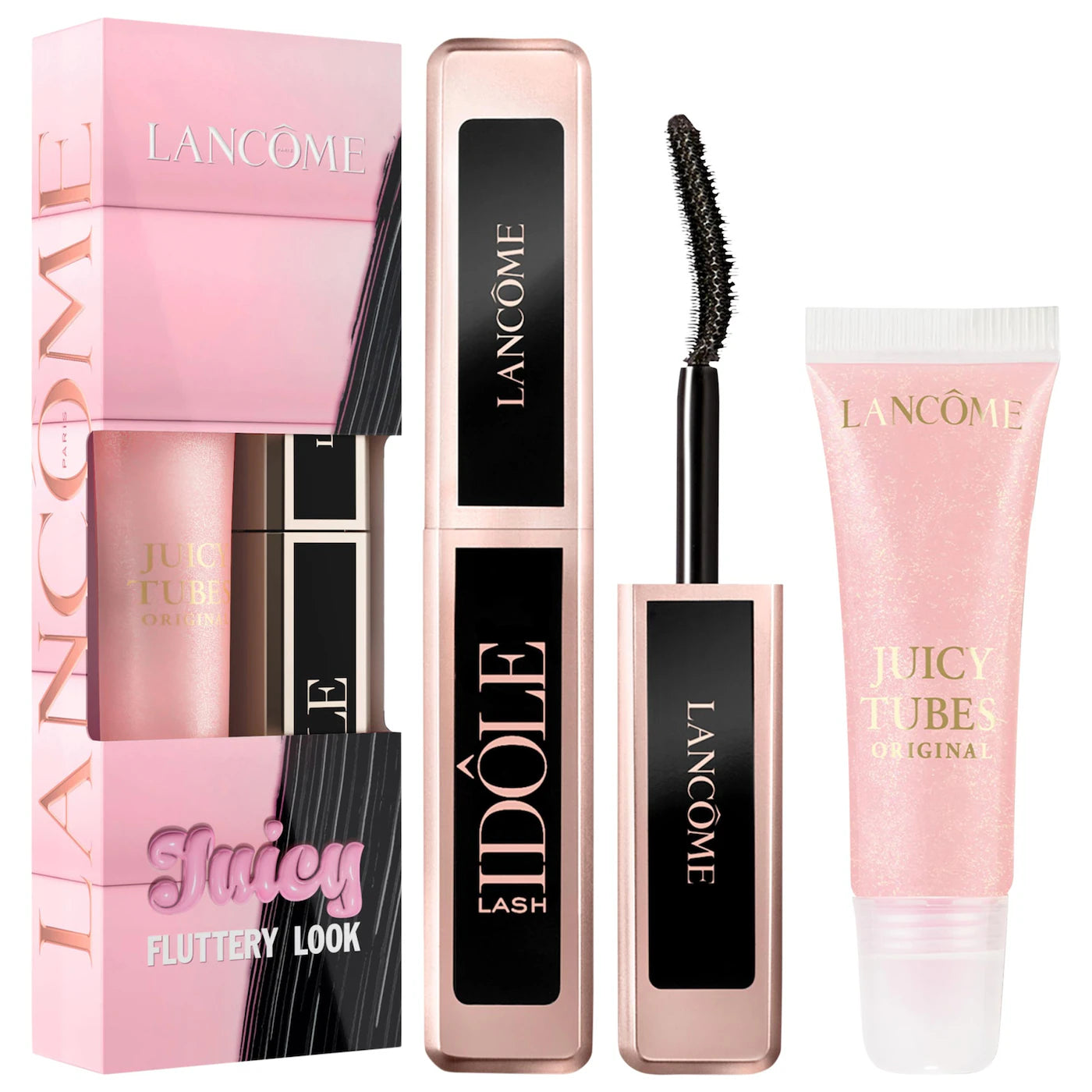 Lancome Mini Juicy Tubes Lip Gloss and Travel Size Lash Idôle Mascara Duo